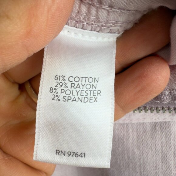 J. Jill High-Rise Straight Leg Crop Lavender Denim 10R Raw Hemmed Stretch Casual - Picture 5 of 14